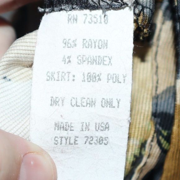 Uncle Frank Black Scoop Neck Gray Floral Long Sleeve Dress with Belt Size XS - Picture 5 of 7